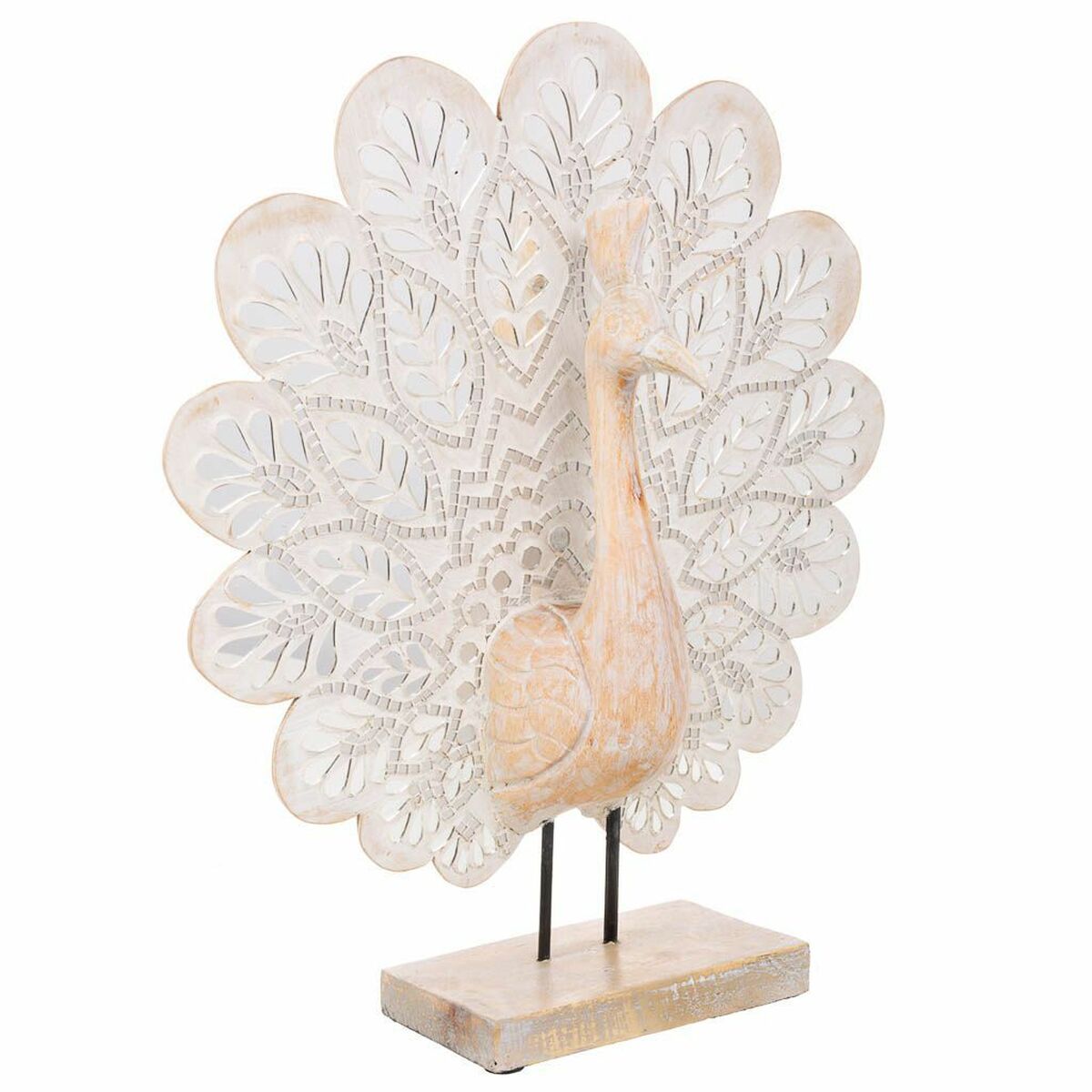 Prydnadsfigur Alexandra House Living Naturell Påfågel 53 x 12 x 46 cm