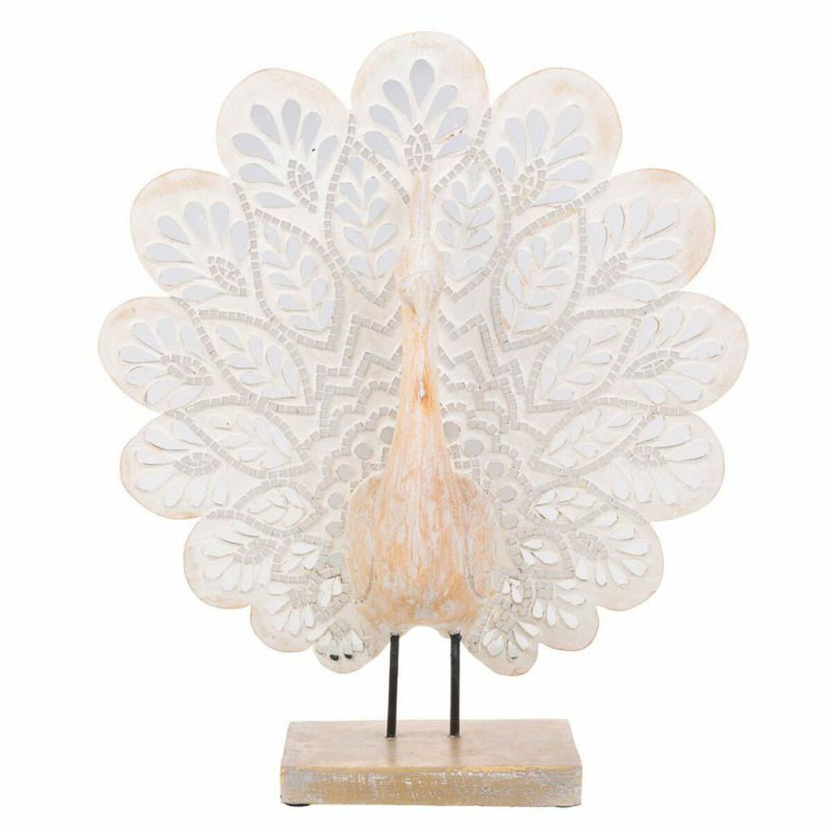 Prydnadsfigur Alexandra House Living Naturell Påfågel 53 x 12 x 46 cm - 4