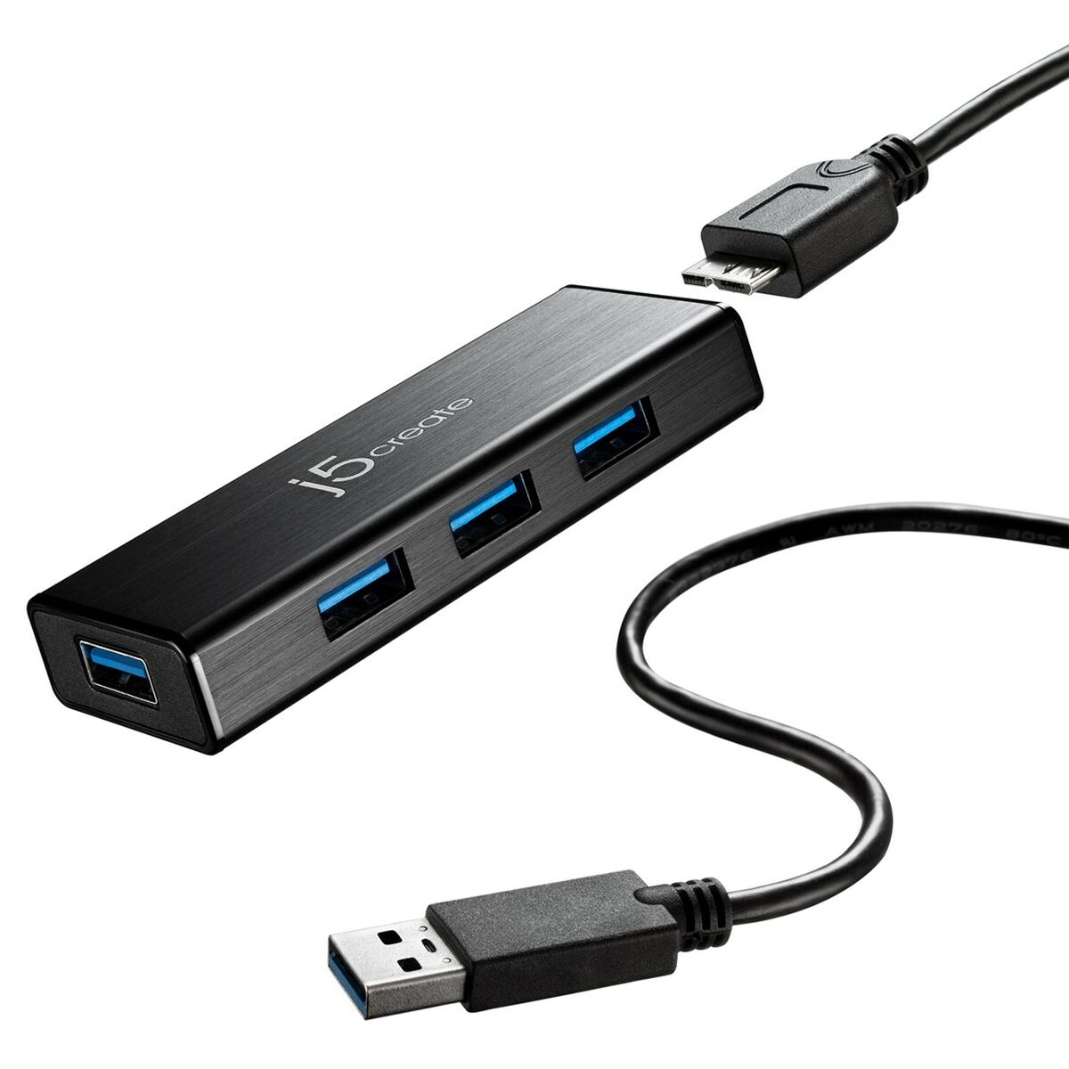USB-HUB j5create JUH340-N Svart 60 cm (1 antal)