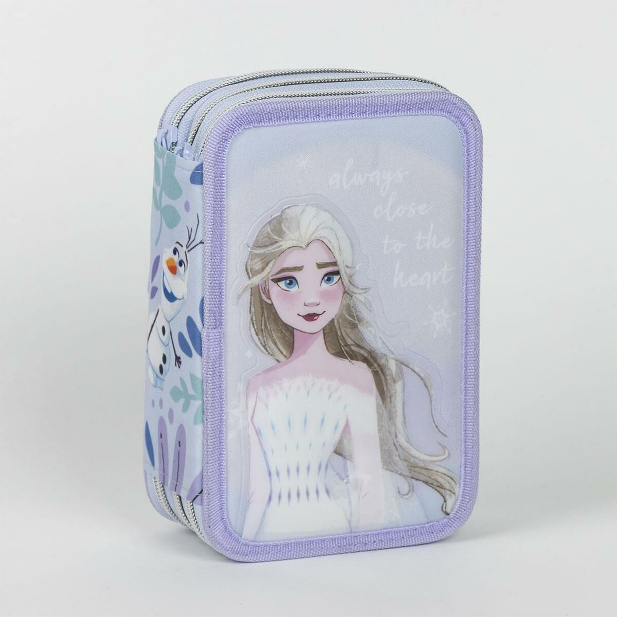 Trippel pennfodral Frozen Lila 12,5 x 6,5 x 19,5 cm - 6