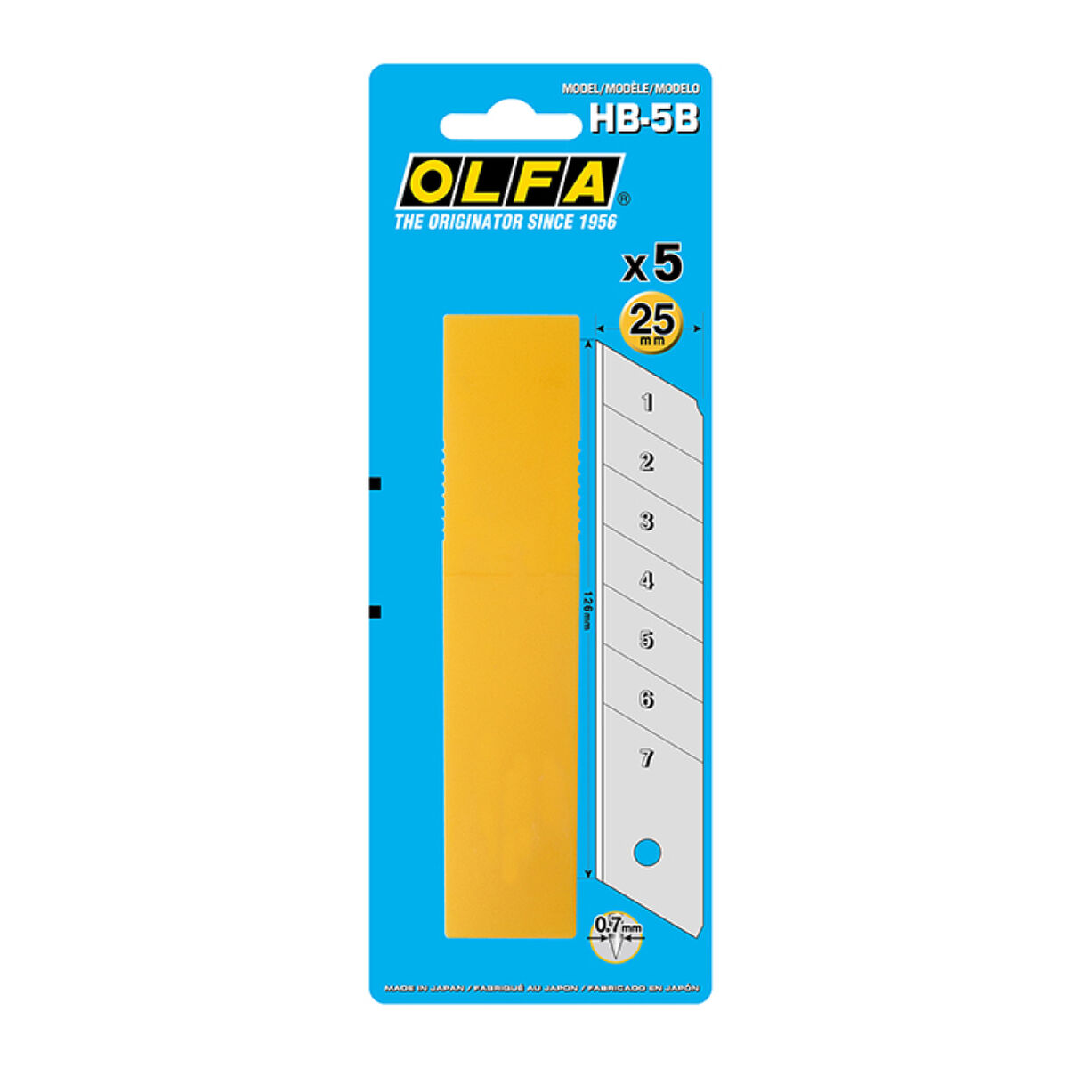 Knivblad Olfa HB-5B 25 mm delbar 5 antal - 2