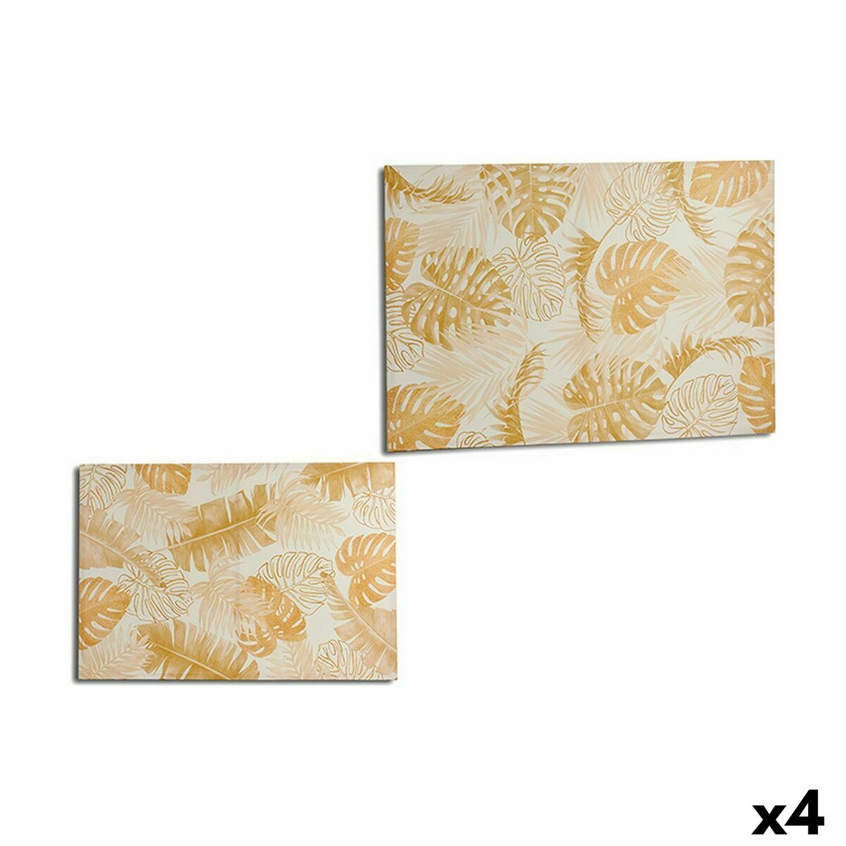 Kanvas Gift Decor Gyllene Löv av en växt 120 x 80 x 2,5 cm (4 antal)
