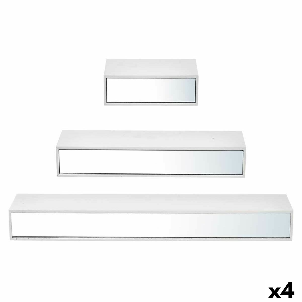 Hyllor Trä MDF 3 Delar Speglar Set (4 antal)