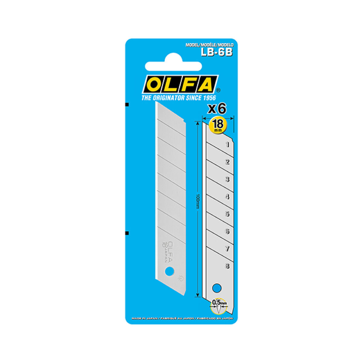 Knivblad Olfa lb-6b 18 mm delbar 6 antal - 2