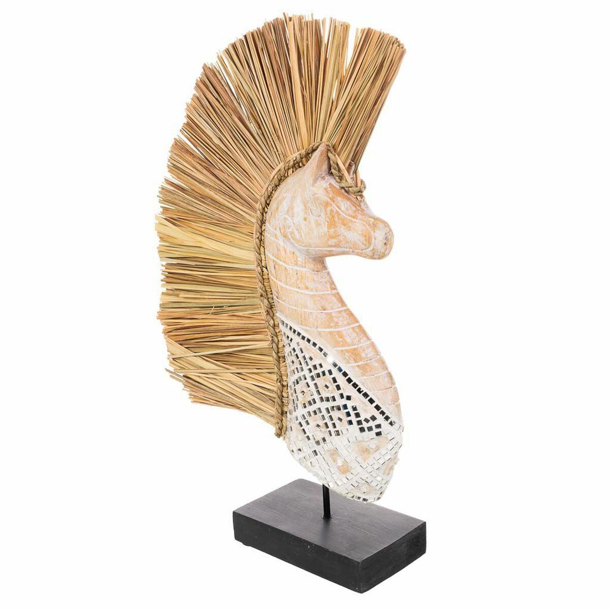 Prydnadsfigur Alexandra House Living Svart Naturell Häst 52 x 10 x 30 cm