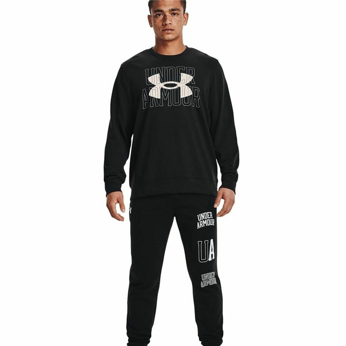 T-shirt med lång ärm Herr Under Armour Logo Crew Svart - 3