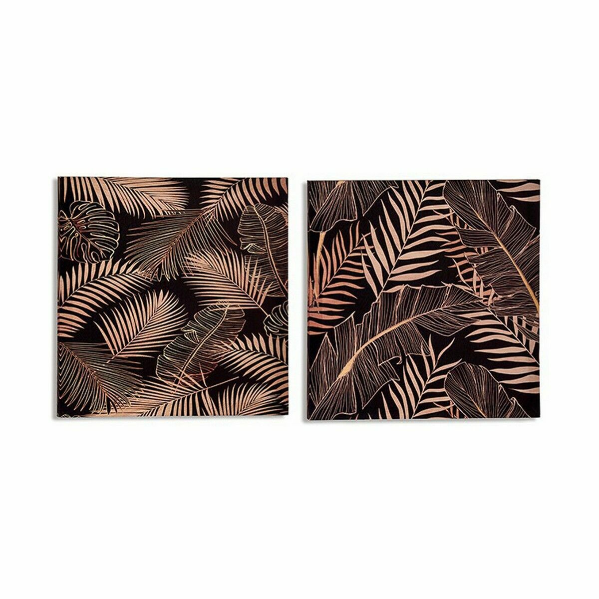 Kanvas Gift Decor Svart Löv av en växt 1,5 x 40 x 40 cm (16 antal) - 4