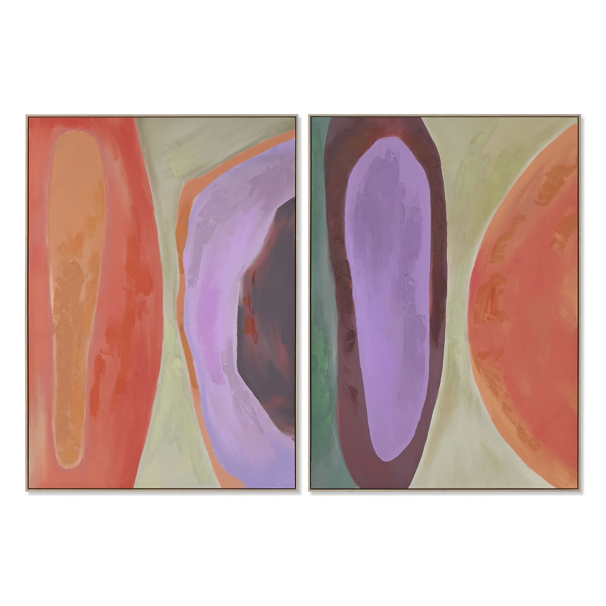 Kanvas Home ESPRIT Orange Malva-färg Modern Urban 100 x 4 x 140 cm (2 antal)