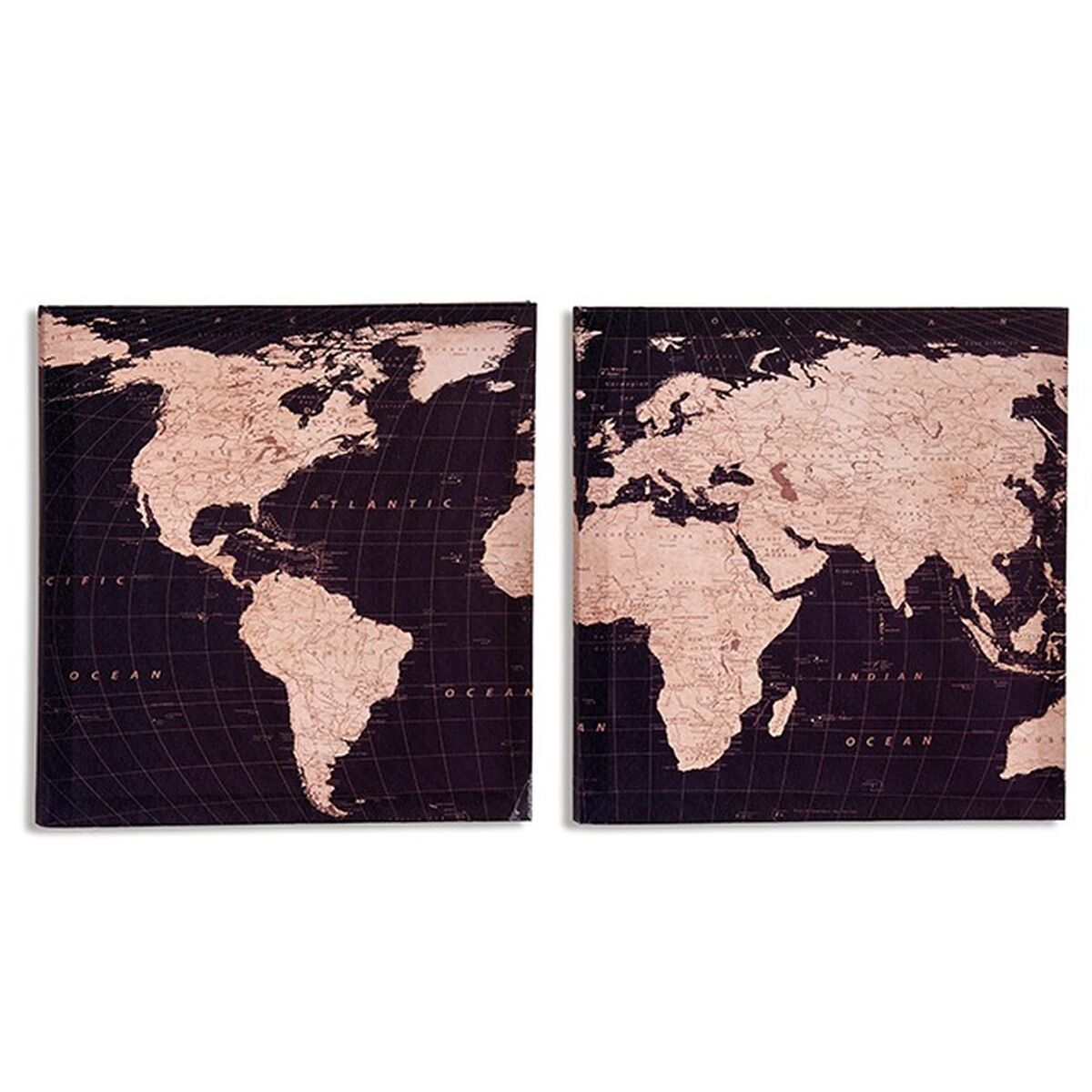 Kanvas Gift Decor Världskarta 1,5 x 28 x 28 cm (36 antal) - 4