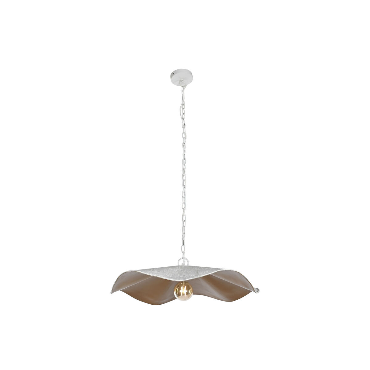 Taklampa Home ESPRIT Vit Gyllene Metall Järn 50 W 77 x 77 x 16 cm