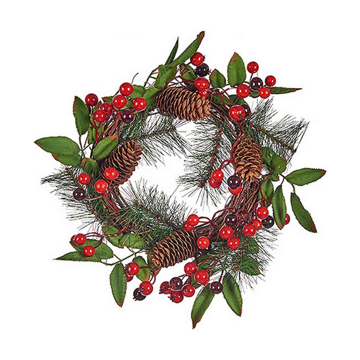 Julkrans Krist+ Brun Röd Grön Plast 30 x 10 x 30 cm - 2