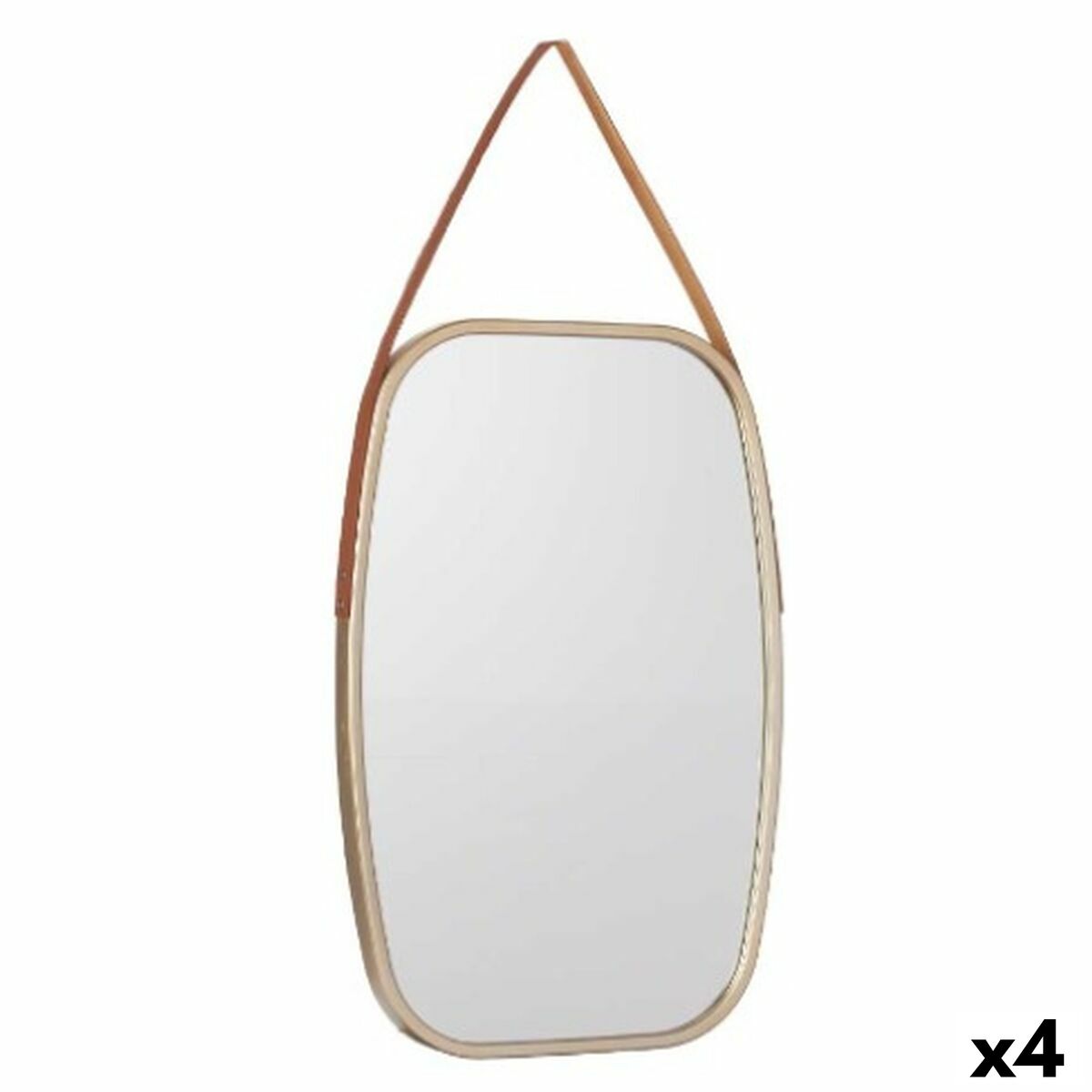 Väggspegel 1271 Brun Champagne 43 x 65 x 3 cm Rektangulär (4 antal)