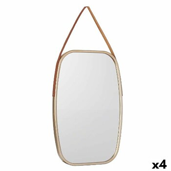 Väggspegel 1271 Brun Champagne 43 x 65 x 3 cm Rektangulär (4 antal)