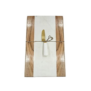Skärbräda Home ESPRIT Vit Naturell 38 X 23 X 2 CM