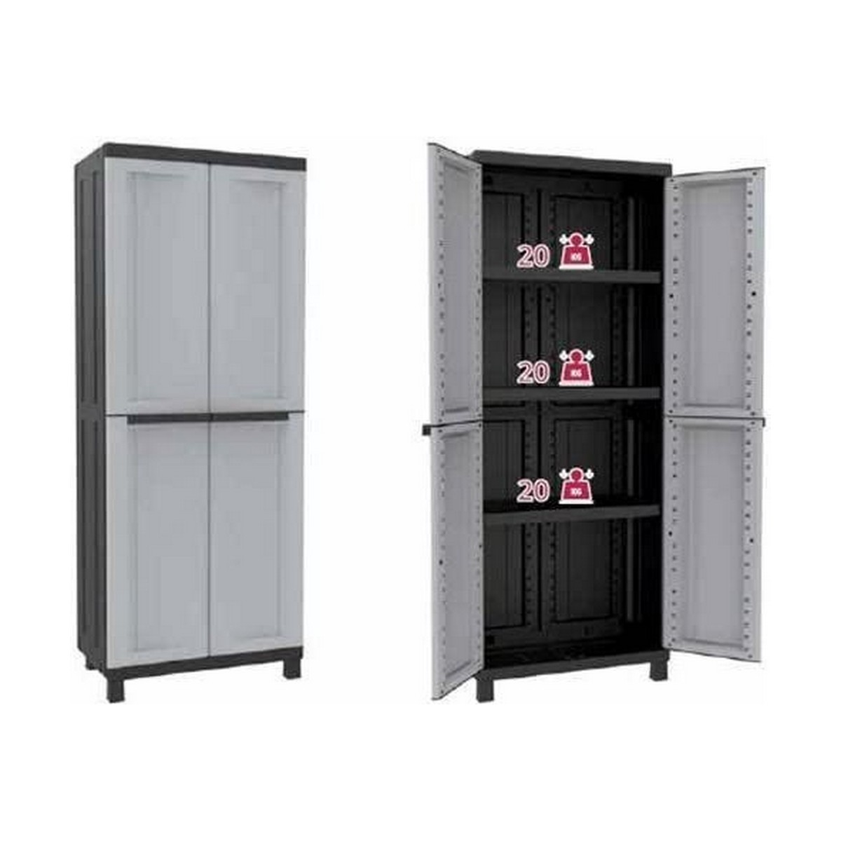 Garderob Terry Svart/Grå Harts Plast 68 X 39 X 170 CM - 3