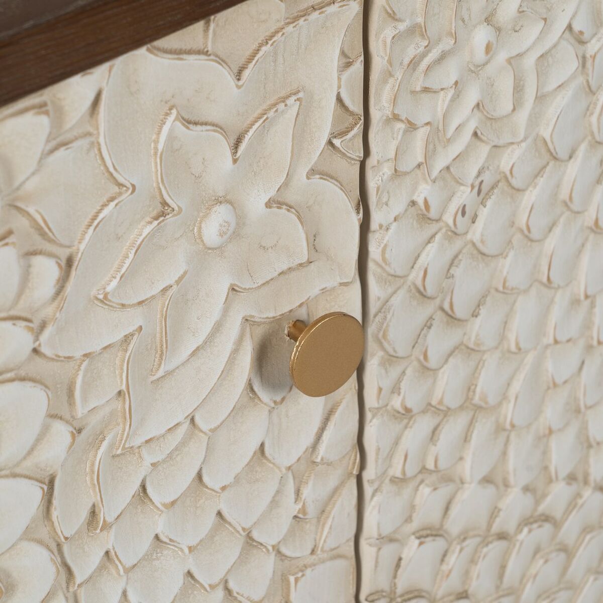 Skänk MANACOR Vit Brun furuträ 135 x 40 x 80 cm - 7
