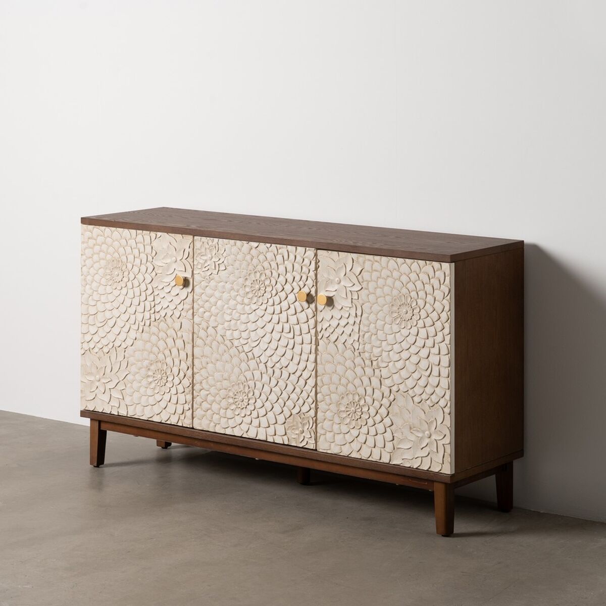 Skänk MANACOR Vit Brun furuträ 135 x 40 x 80 cm - 2