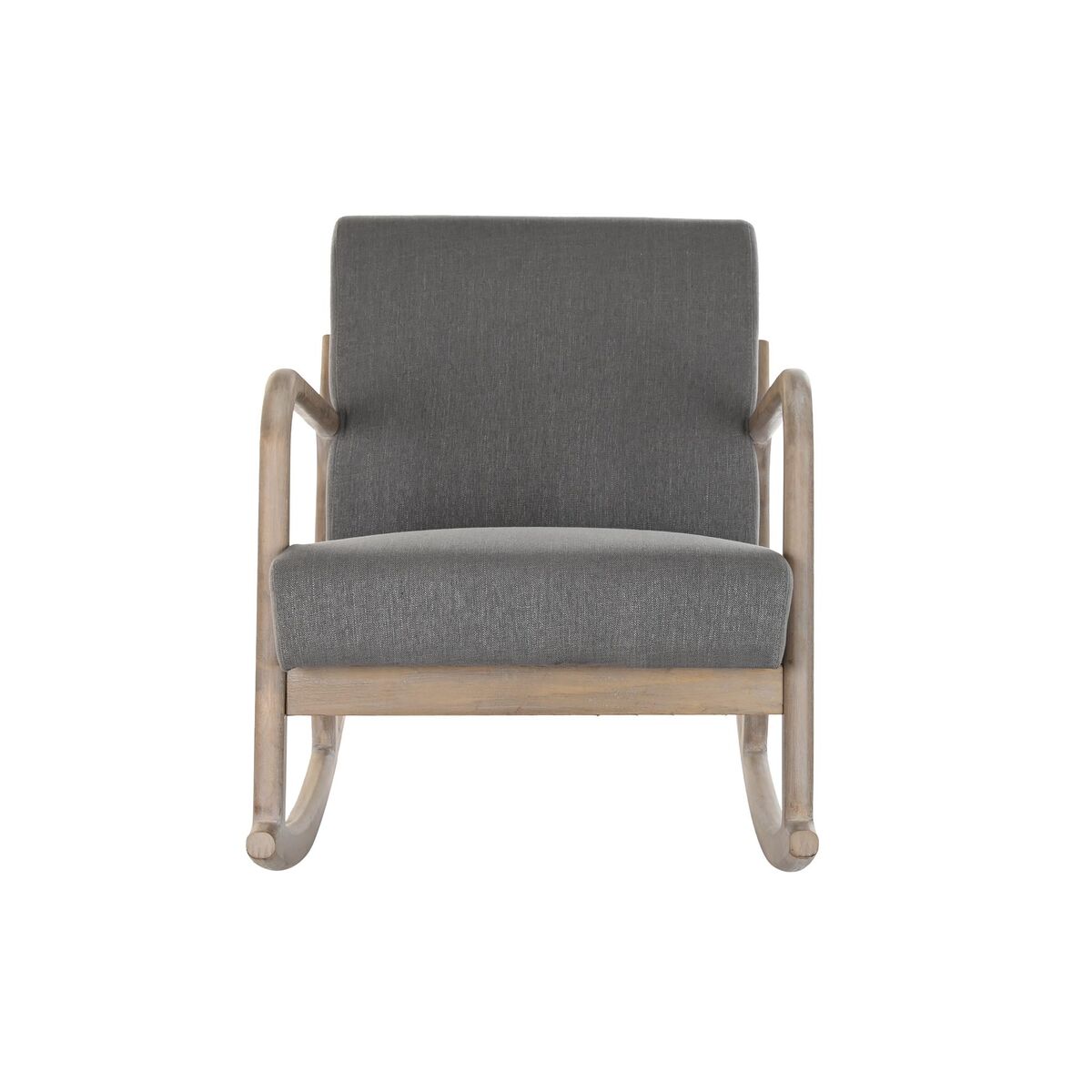 Gungstol DKD Home Decor Naturell Mörkgrå Polyester Gummiträ Sixties 66 x 85 x 81 cm - 6
