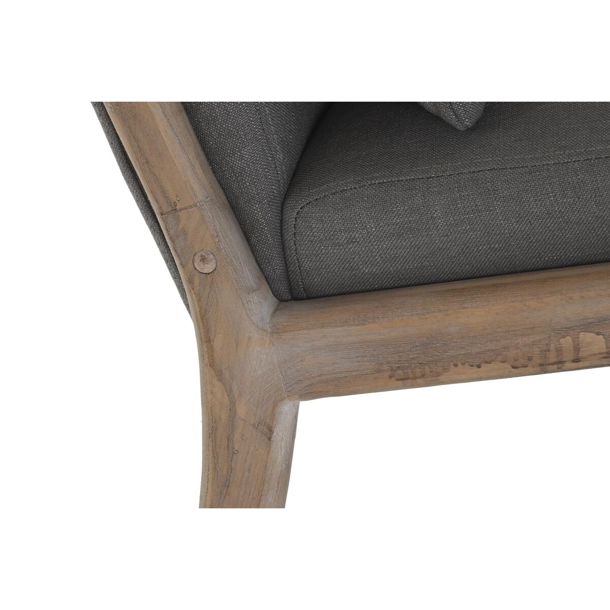 Gungstol DKD Home Decor Naturell Mörkgrå Polyester Gummiträ Sixties 66 x 85 x 81 cm - 3