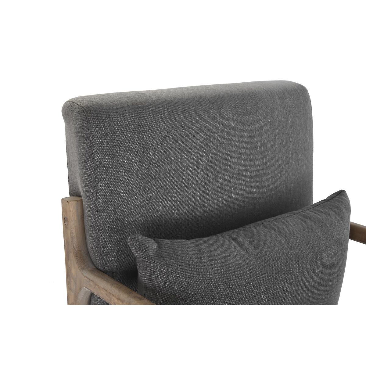Gungstol DKD Home Decor Naturell Mörkgrå Polyester Gummiträ Sixties 66 x 85 x 81 cm - 4