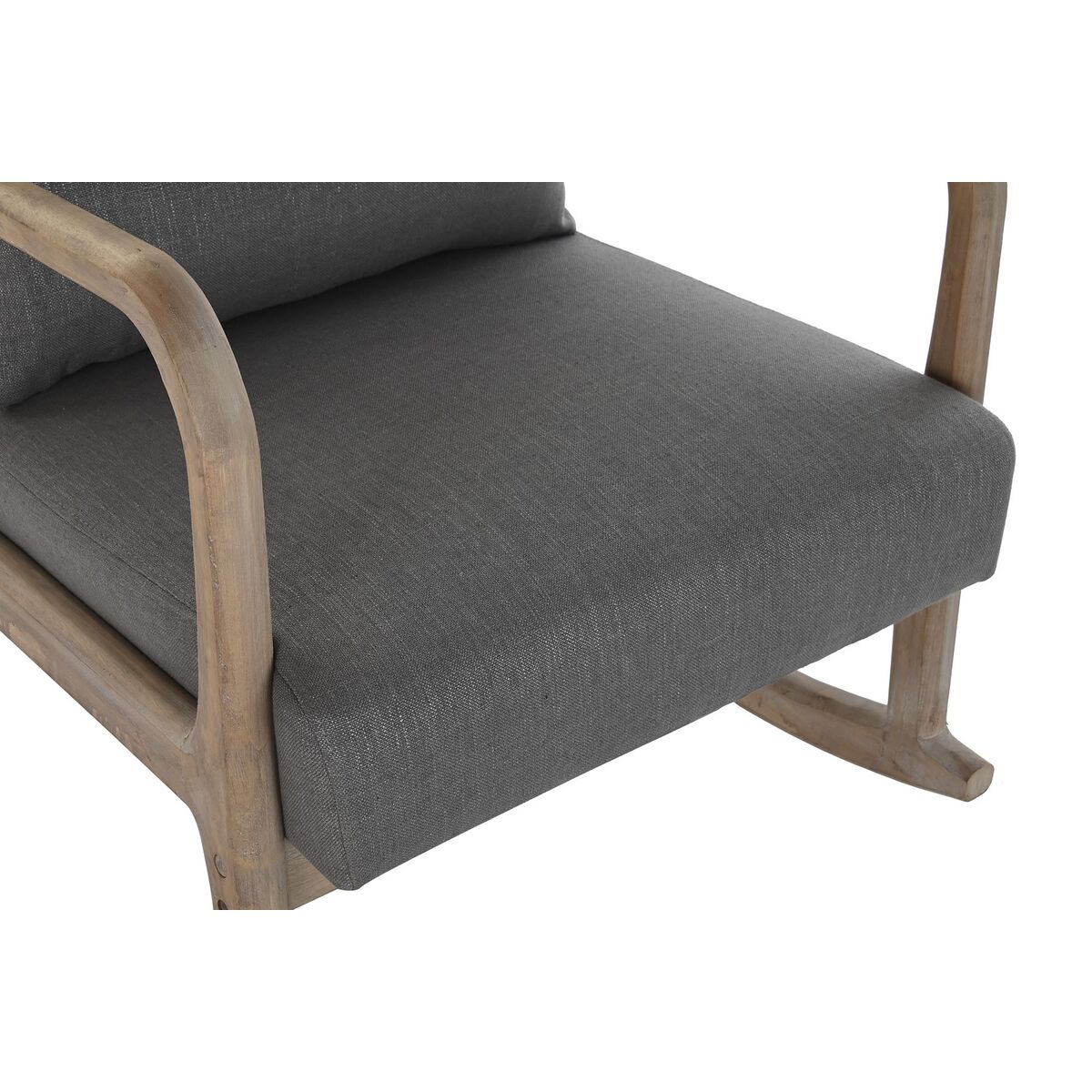 Gungstol DKD Home Decor Naturell Mörkgrå Polyester Gummiträ Sixties 66 x 85 x 81 cm - 2