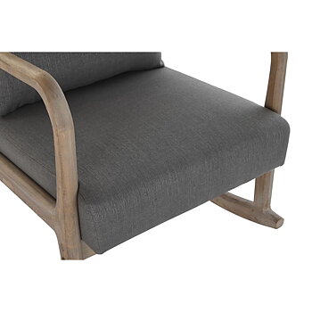 Gungstol DKD Home Decor Naturell Mörkgrå Polyester Gummiträ Sixties 66 x 85 x 81 cm