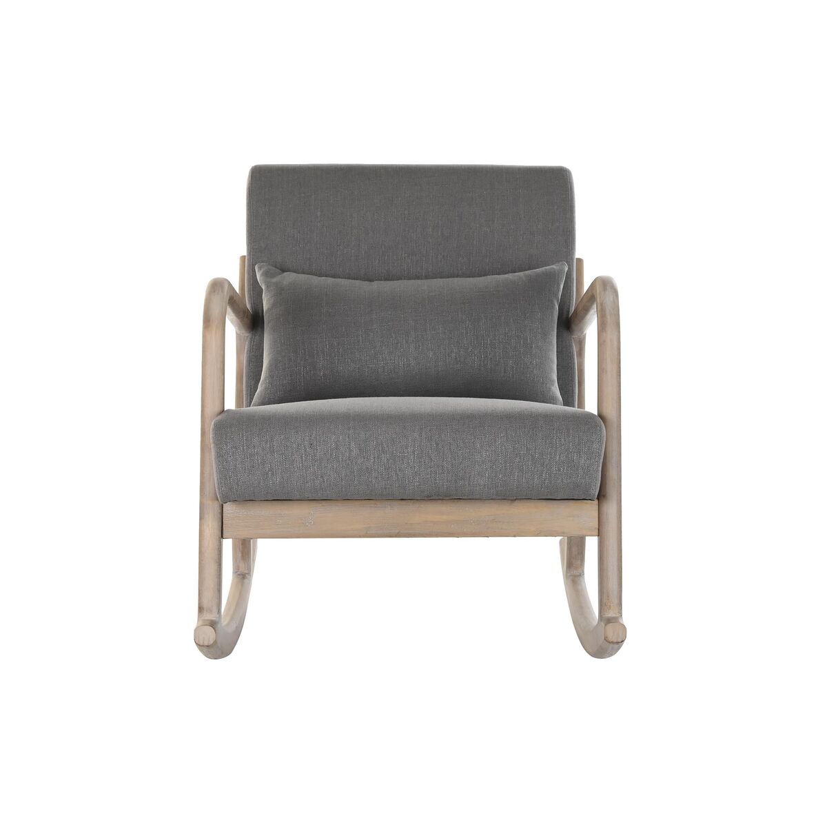 Gungstol DKD Home Decor Naturell Mörkgrå Polyester Gummiträ Sixties 66 x 85 x 81 cm - 5