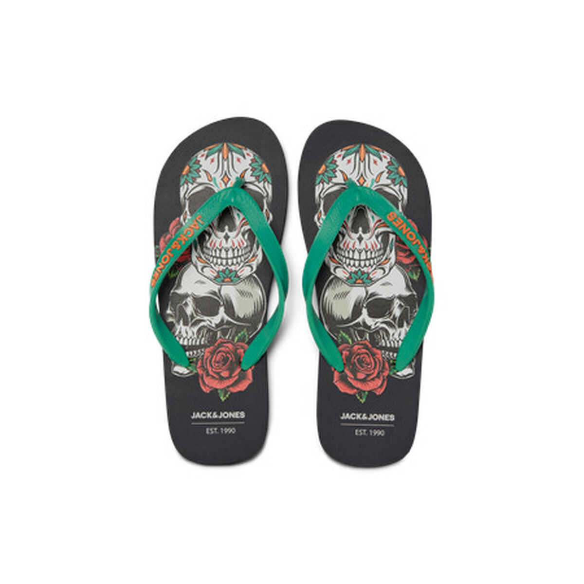 Strandtofflor för män Jack & Jones JFWSKULLS FLIP FLOP 12280854 Svart