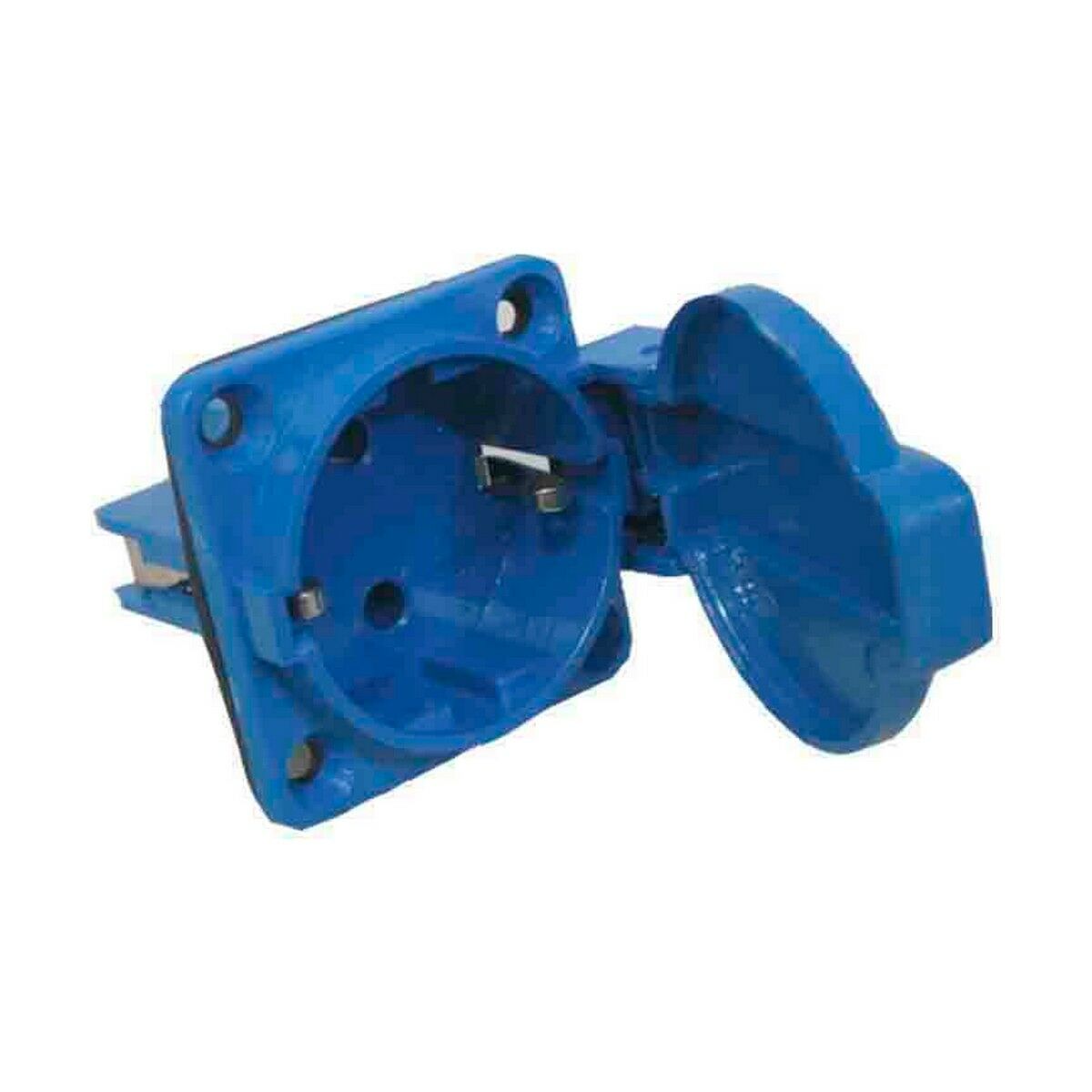 Plug-in base Solera 931131 Schuko Med lock Blå 250 V 16 A Inbäddad, inbyggd