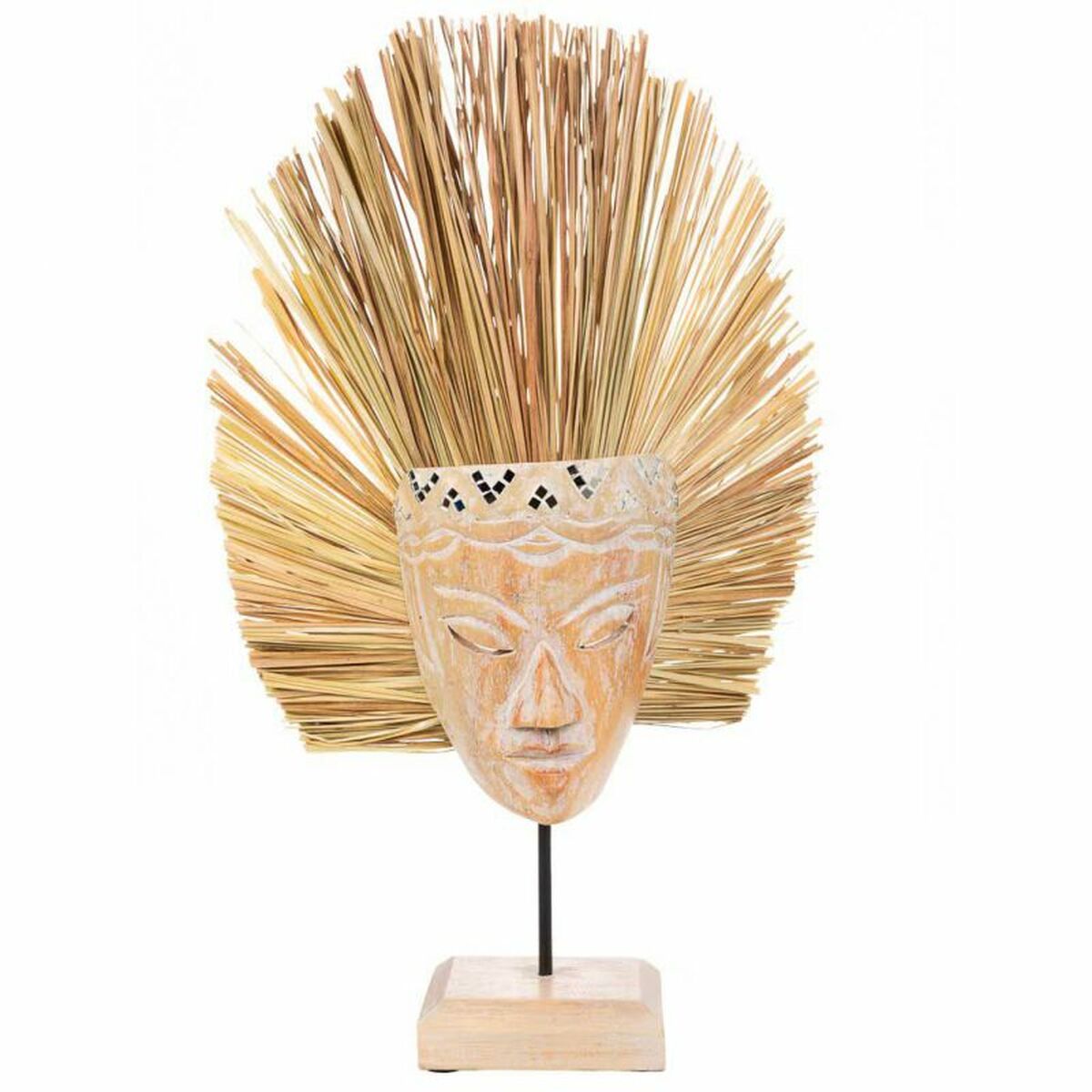 Prydnadsfigur Alexandra House Living Naturell Mask 53 x 13 x 30 cm - 3