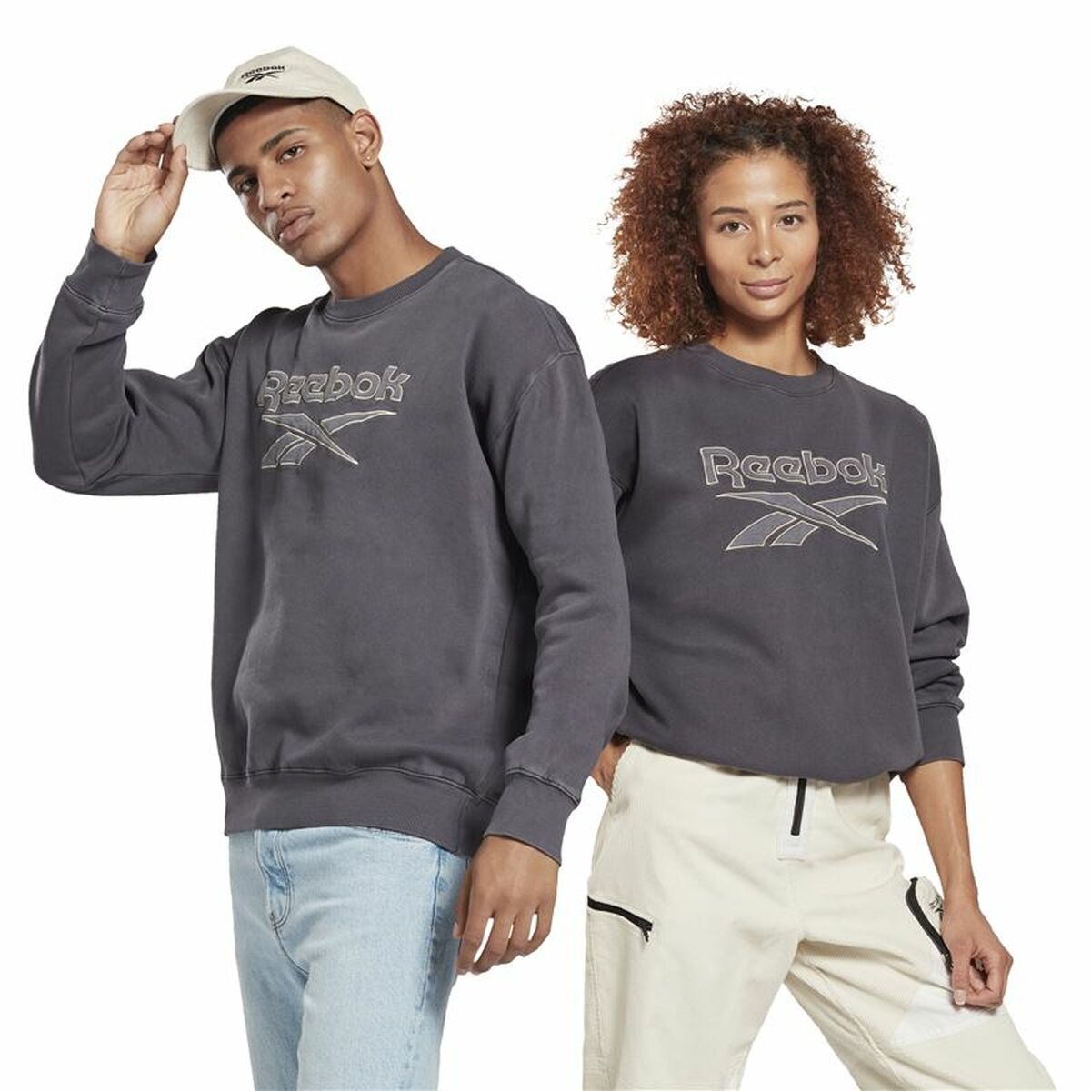 Tröja utan huva Herr Reebok Classics Premium Mörkgrå - 2