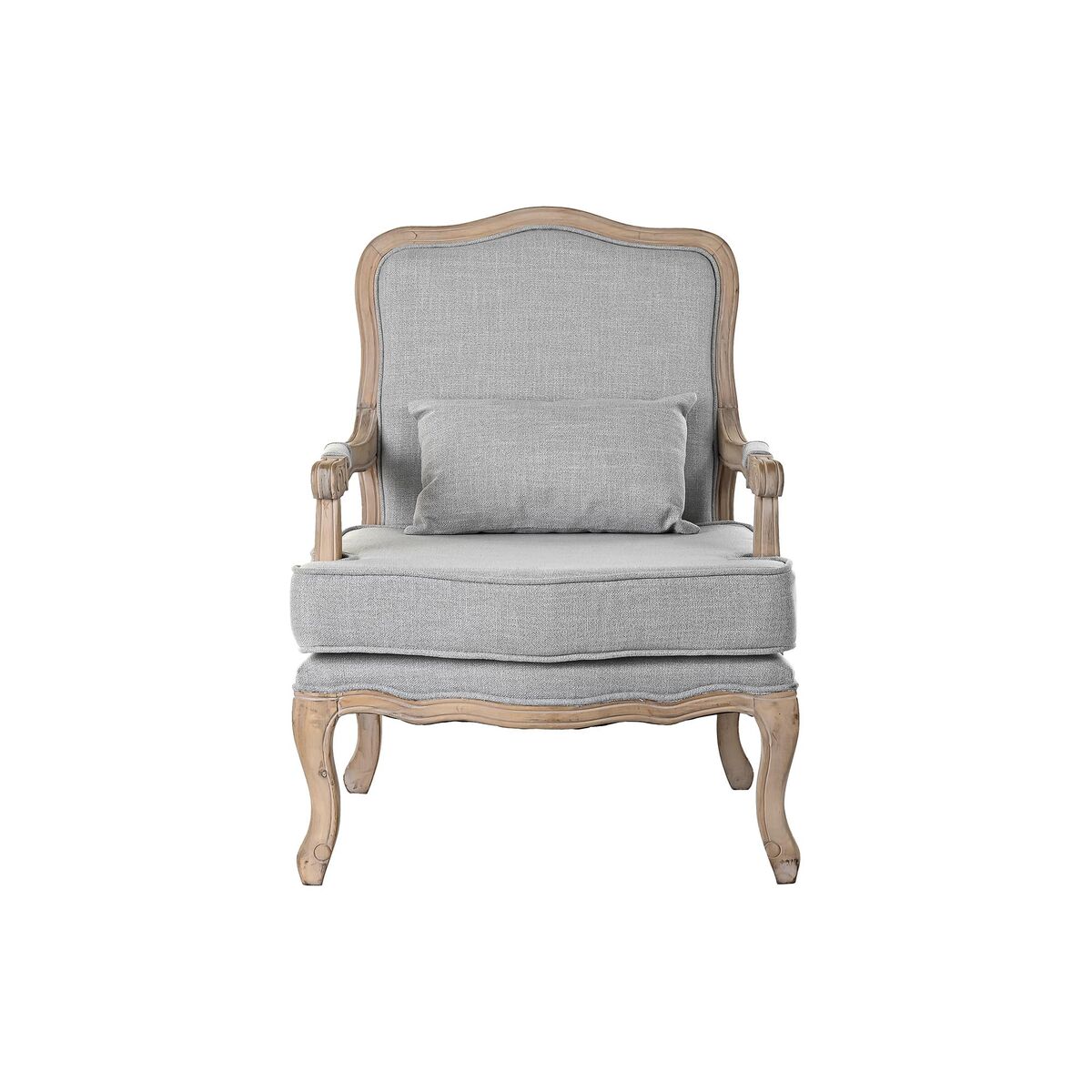 Fåtölj DKD Home Decor 66 x 66 x 94 cm Naturell Trä Ljusgrå - 6