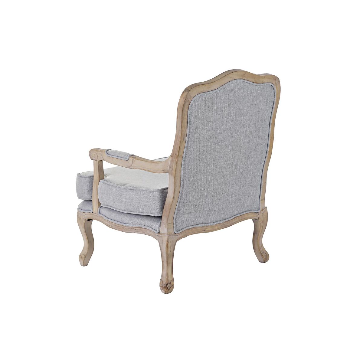 Fåtölj DKD Home Decor 66 x 66 x 94 cm Naturell Trä Ljusgrå - 5