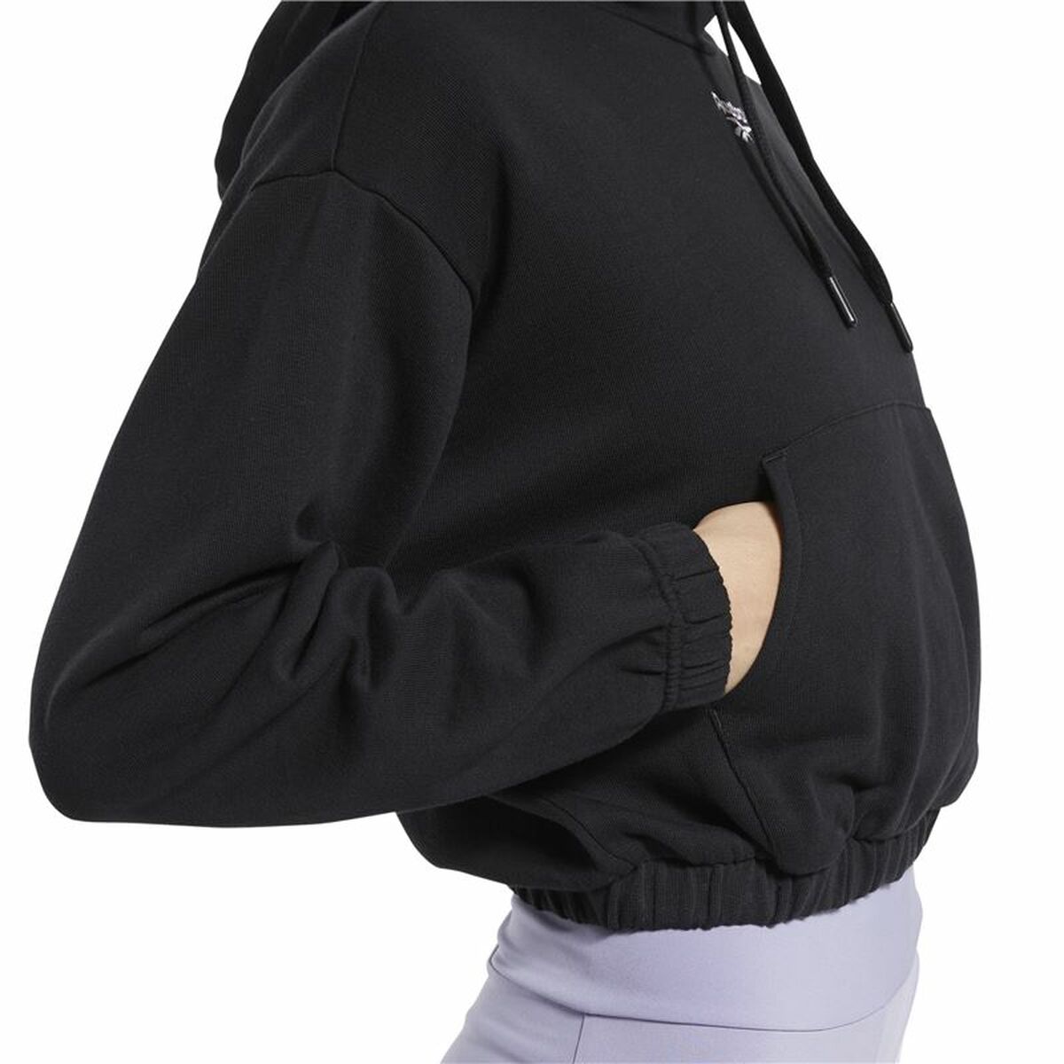 Tröja med huva Dam Reebok Sportswear Cropped Svart - 3