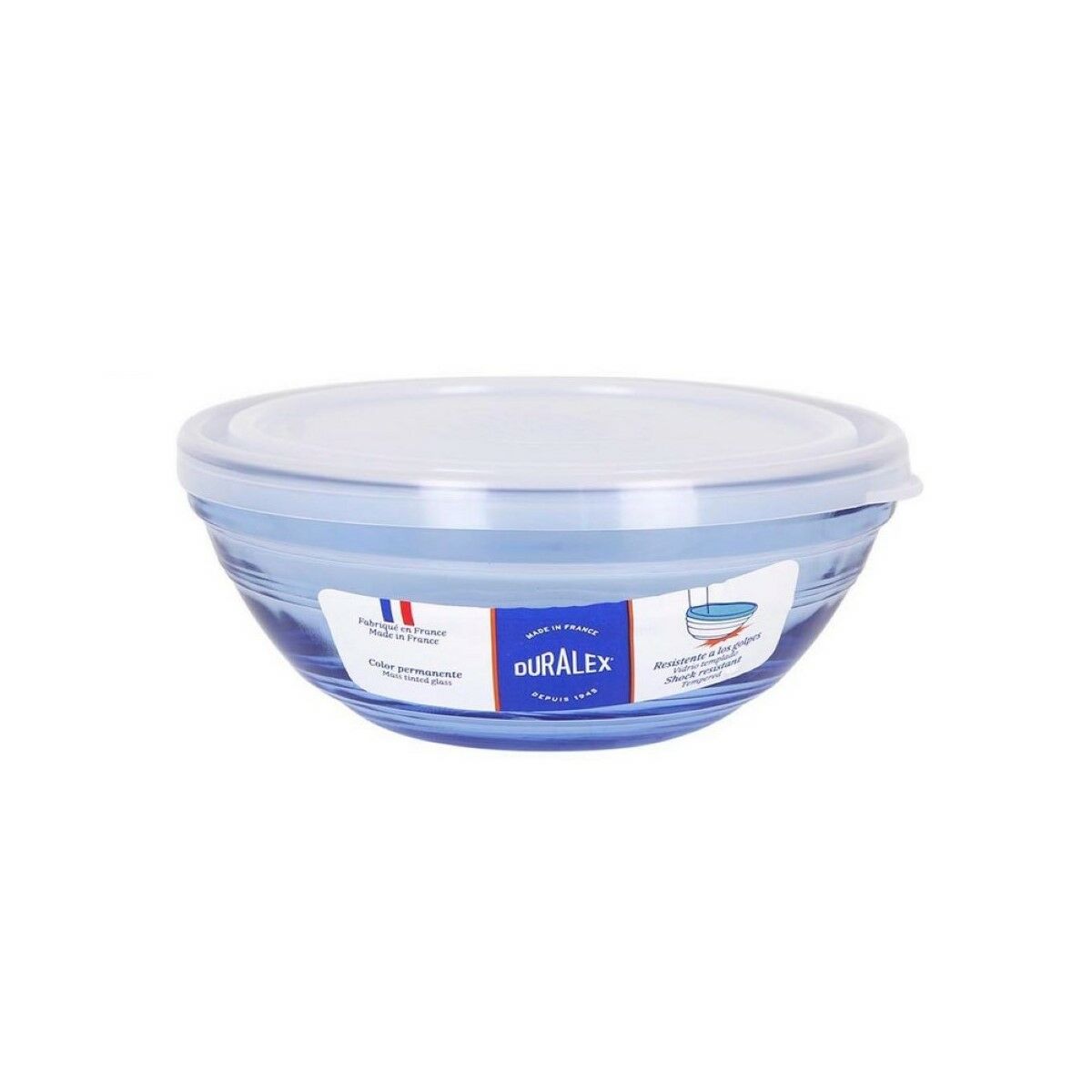 Rund matlåda med lock Duralex   Glas Blå Ø 14 cm (16 antal) - 2
