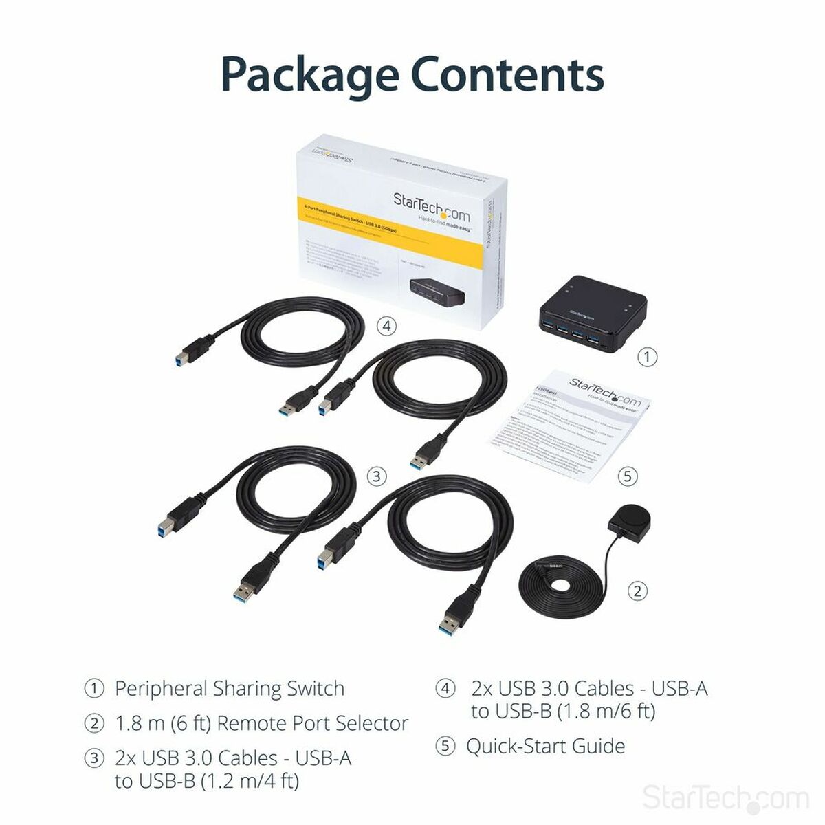 USB-HUB Startech HBS304A24A           Svart 5 Gbit/s - 14