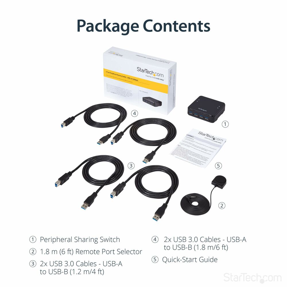 USB-HUB Startech HBS304A24A           Svart 5 Gbit/s - 3