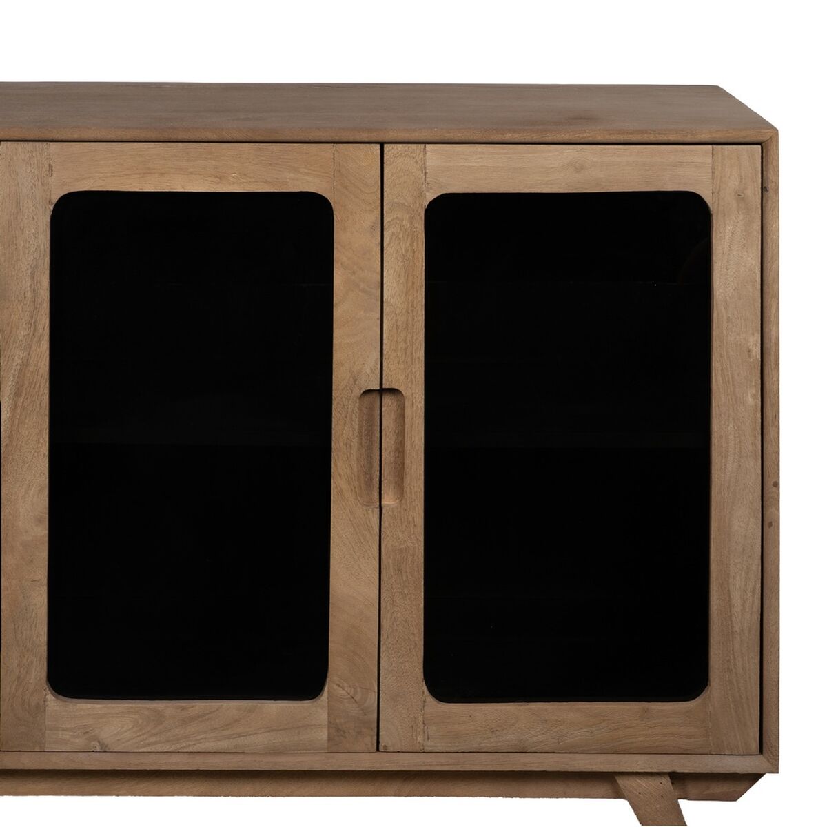 Skänk BURNIE Svart Naturell Glas Mangoträ 162 x 41 x 83 cm - 5