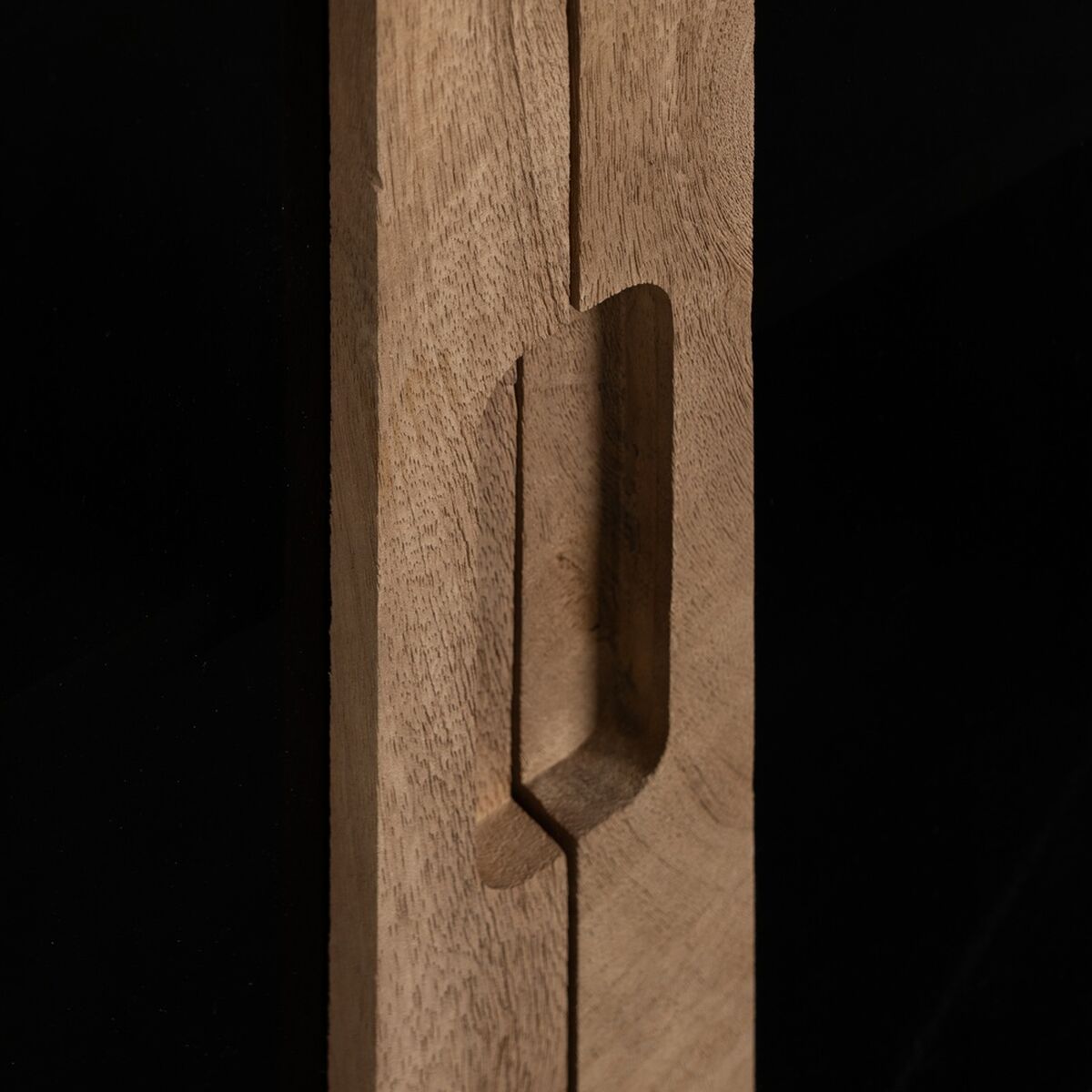 Skänk BURNIE Svart Naturell Glas Mangoträ 162 x 41 x 83 cm - 7