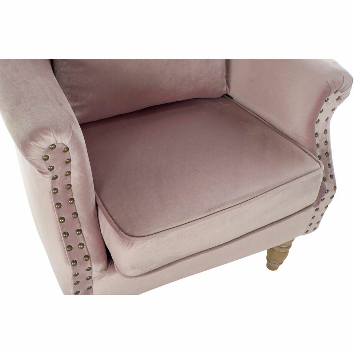 Fåtölj DKD Home Decor 73 x 70 x 87 cm Rosa Gummiträ - 2