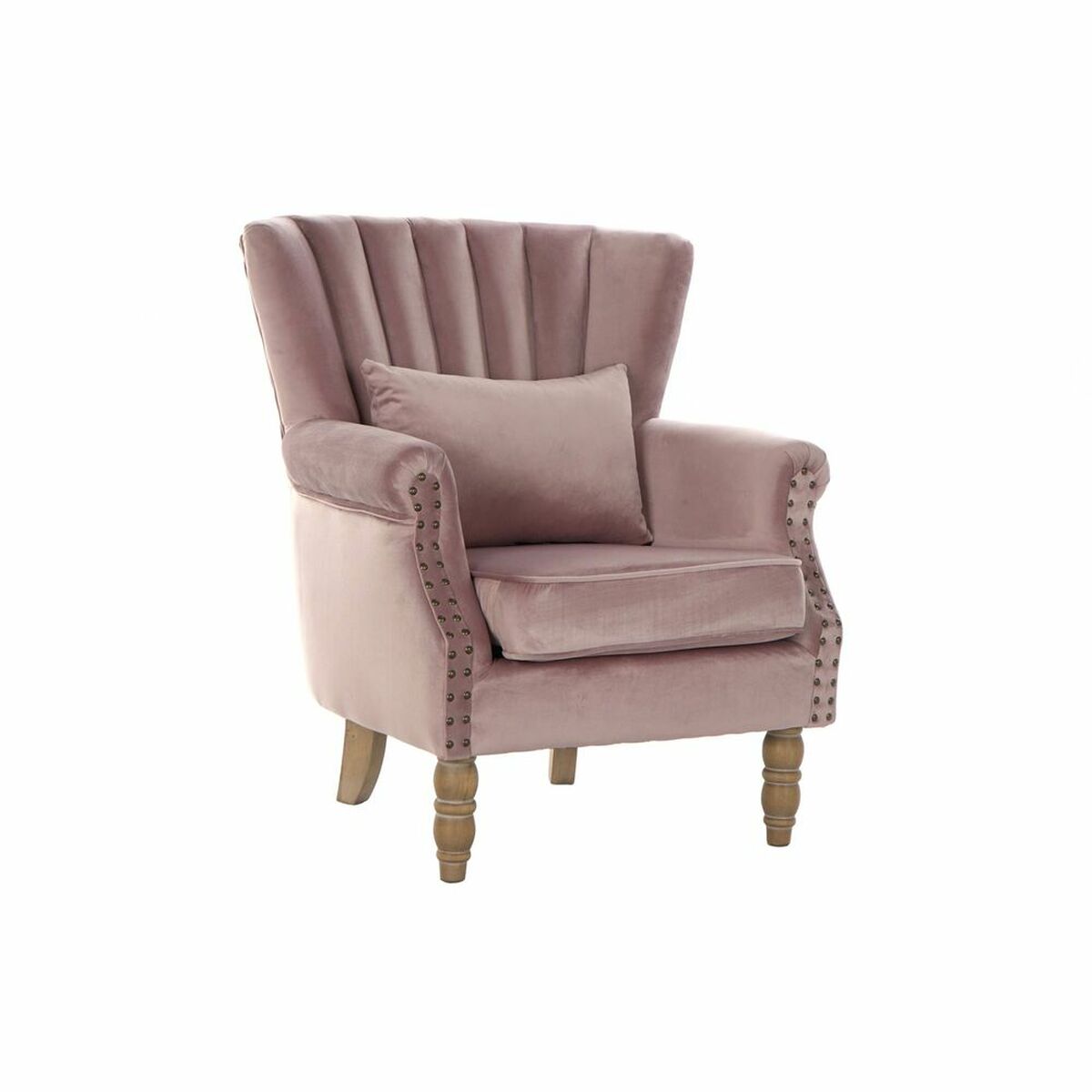 Fåtölj DKD Home Decor 73 x 70 x 87 cm Rosa Gummiträ