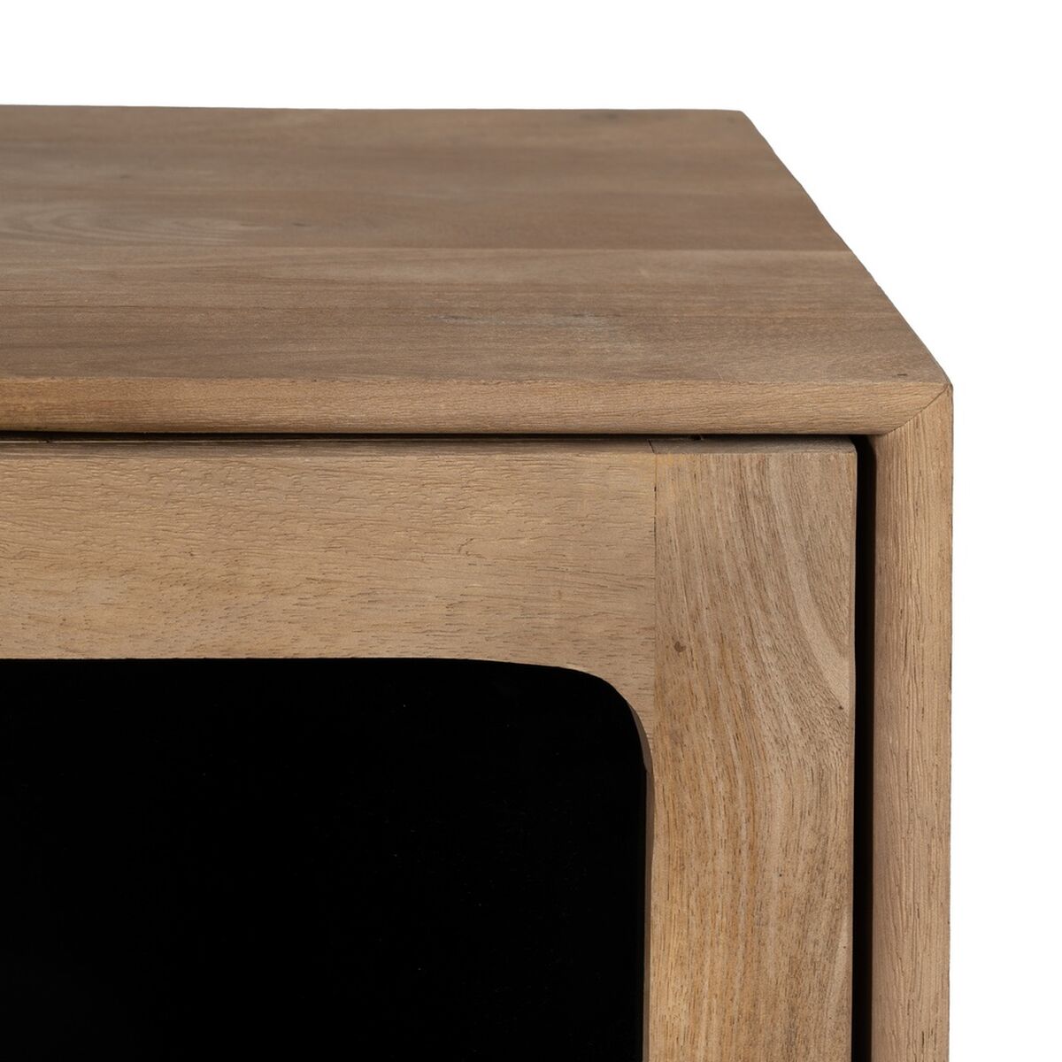 Avlastningsmöbler BURNIE Svart Naturell Glas Mangoträ 81 x 41 x 83 cm - 8