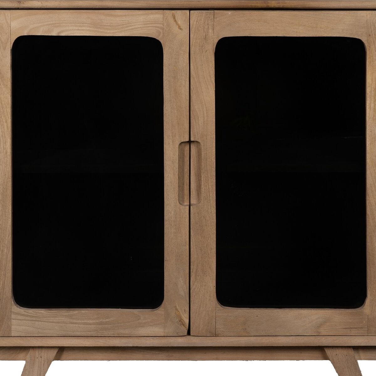 Avlastningsmöbler BURNIE Svart Naturell Glas Mangoträ 81 x 41 x 83 cm - 4