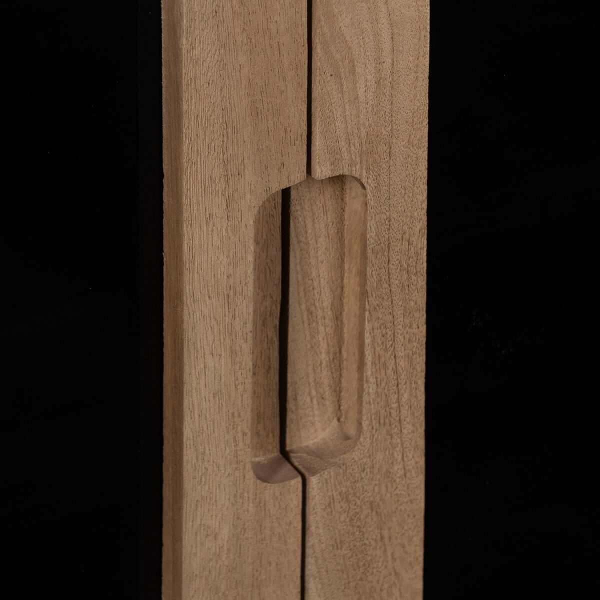 Avlastningsmöbler BURNIE Svart Naturell Glas Mangoträ 81 x 41 x 83 cm - 7