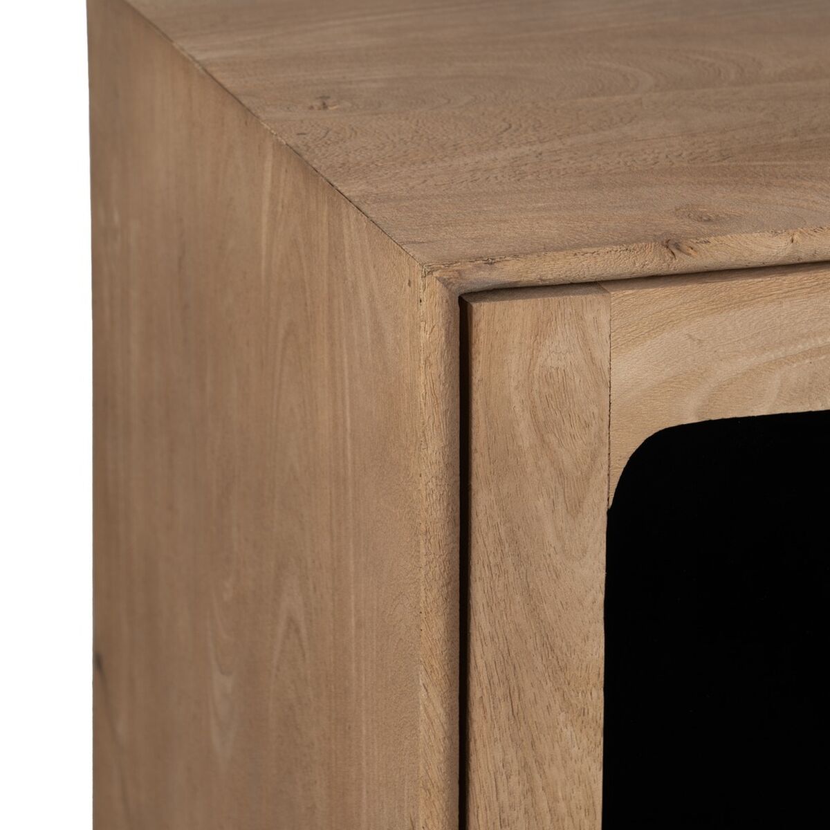 Avlastningsmöbler BURNIE Svart Naturell Glas Mangoträ 81 x 41 x 83 cm - 5