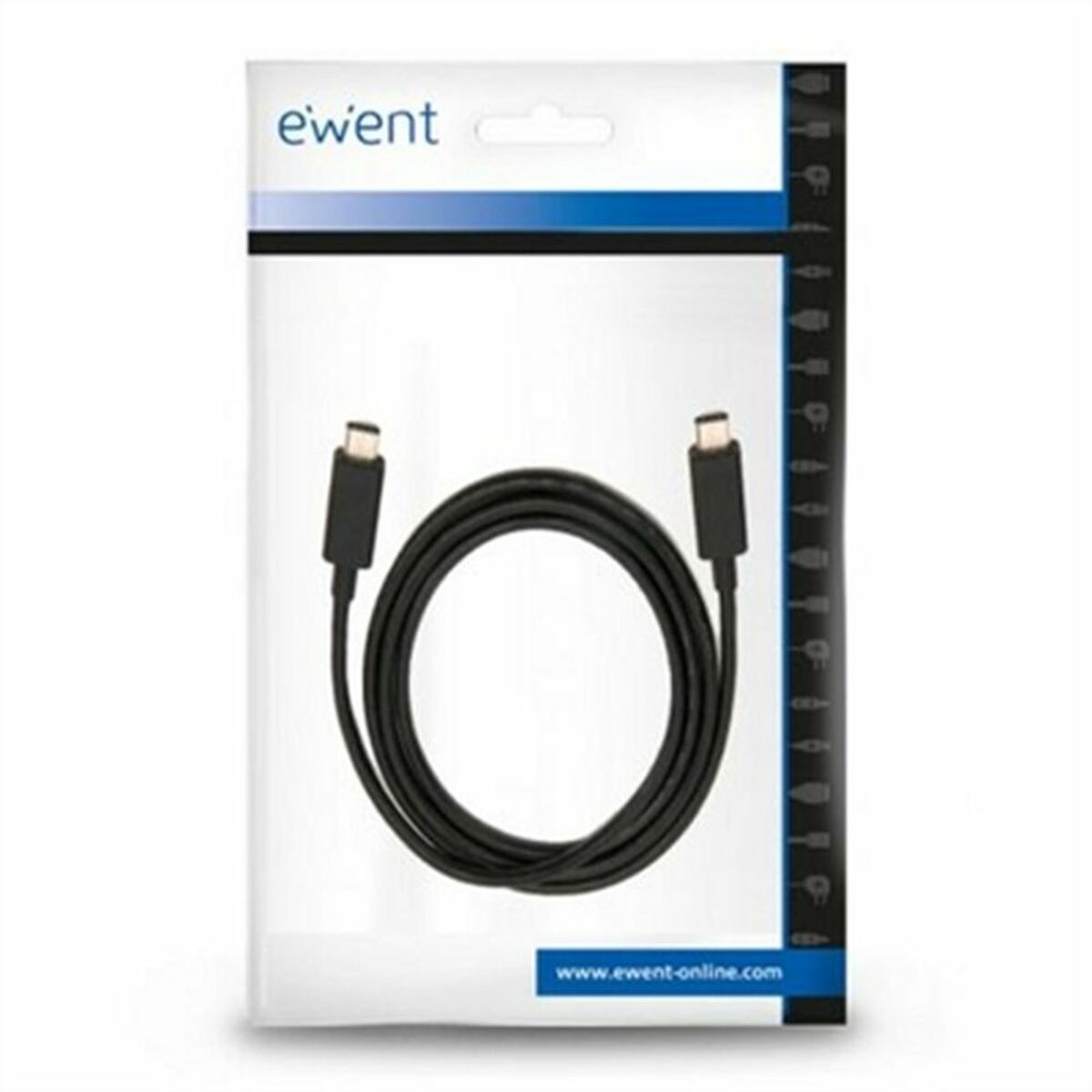 USB-C-kabel till USB Ewent EC1046 Svart 1 m