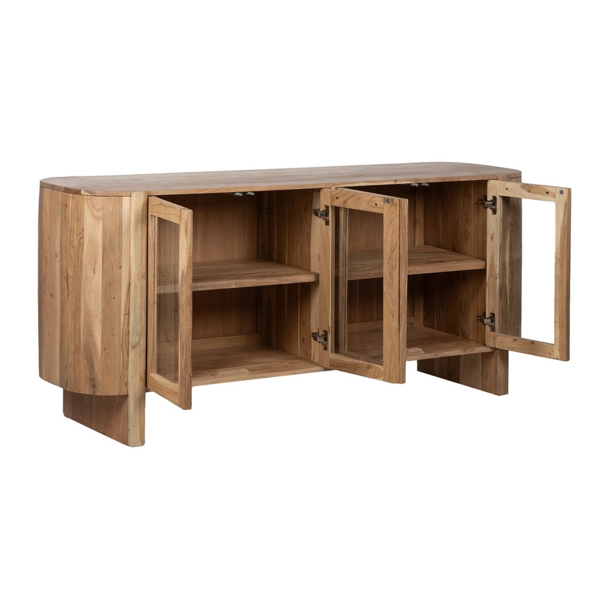 Skänk CREEL Naturell Glas Mangoträ 180 x 40 x 80 cm - 3