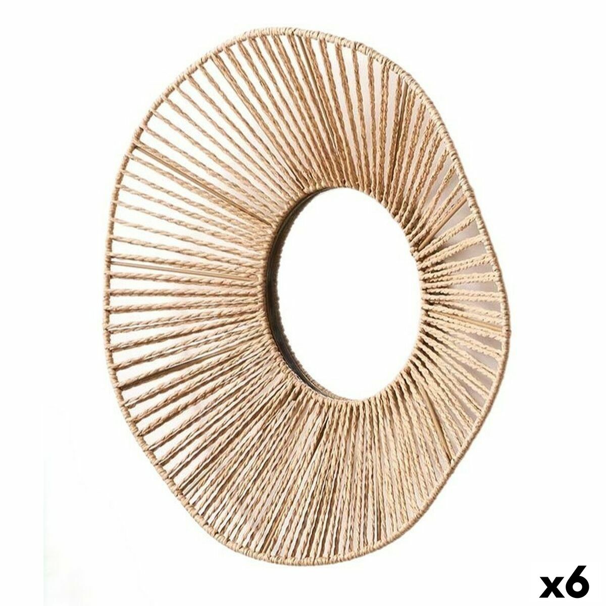 Väggspegel Gift Decor Naturell Vågor 41 x 8 x 41 cm (6 antal)