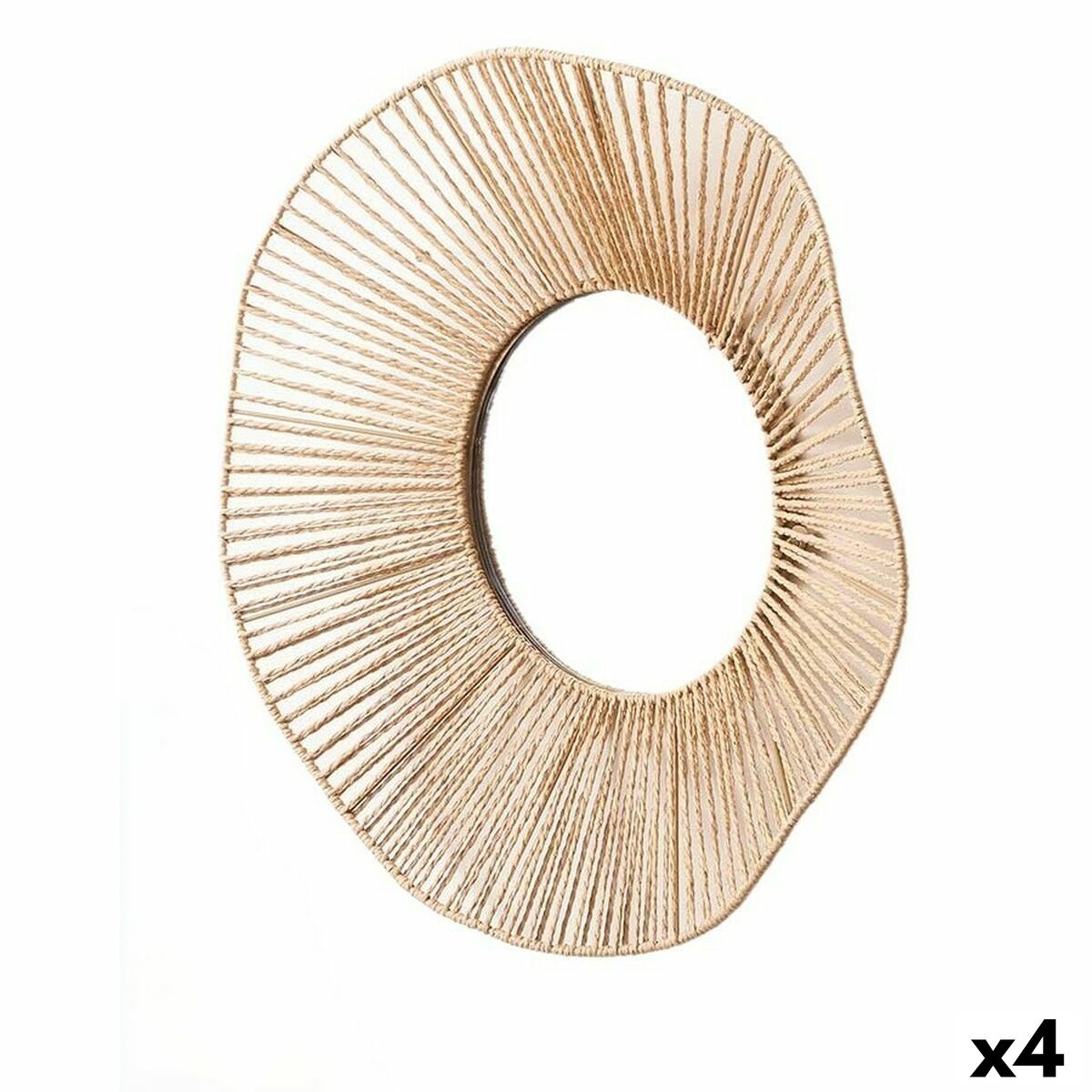 Väggspegel Gift Decor Naturell Vågor 52 x 9 x 51 cm (4 antal)