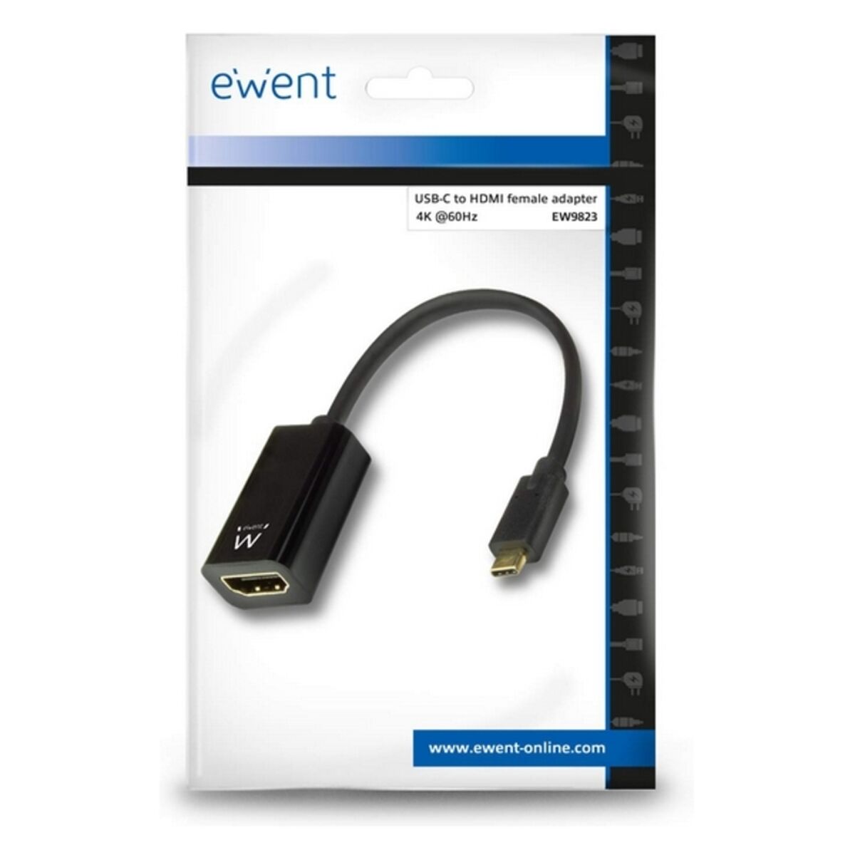 USB-C till HDMI Adapter Ewent EW9823 Svart 15 cm 4K Ultra HD (1 antal) - 3